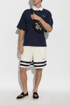 Kenzo Polo With Embroidered Logo, Mens, Navy Blue