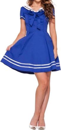 Hearts & Roses London Sailor Mini Dress In Blue