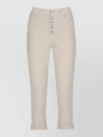 Dondup straight cotton jeans rolled cuffs five pockets