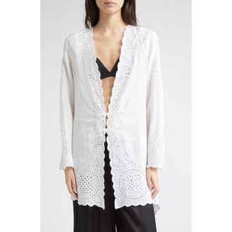 Bode Belvoir Broderie Anglaise in White at Nordstrom, Size Small