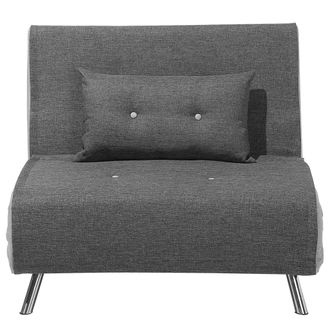 Beliani Sof&aacute; Cama Tapizado En Tela Gris Oscuro Cama Individual Plegable Silla Cama Farris