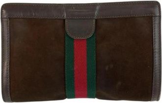 Gucci Pre-owned Leren Clutch Tas - Dames - Vintage Clutch - Bruin - ONE Size - Leer - Vintage