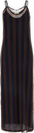 Fendi Bedrukte Stretch Tule Jurk