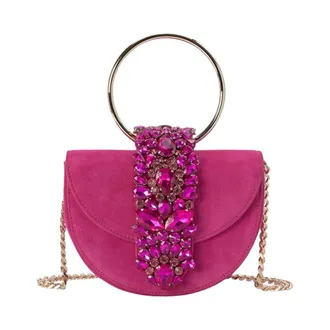 Alma En Pena Handbags, female, Pink, ONE SIZE, Half-moon Flap Bag