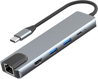 OEM Estaci&oacute;n De Acoplamiento 5 En 1 Tipo-c: Hdmi 4k, Rj45, Pd100w, Usb 3.0/2.0, Compatible Con Dispositivos Con Modo Alternativo Dp