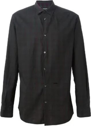 Dsquared2 Long-Sleeve Button-Up Shirt With Pointed Collar And Minimalist Design