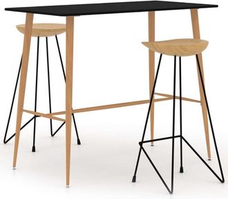 vidaXL 3 Piece Bar Set Black vidaXL