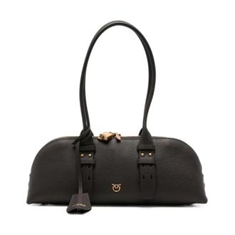 Pinko Bowling Horizontal - Dames - Schoudertassen - Bruin - ONE Size - Leer - Tassen
