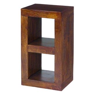Jaipur Furniture 2 Hole Display Unit - Mango Wood - L35 x W44 x H81 cm - Dark Finish in Brown