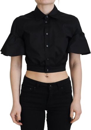 Dsquared2 Dsquared² Collared Button Down Short Sleeve Cropped Womens Top (Pre-Owned)