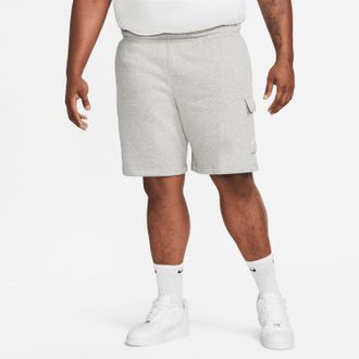 Nike Mens Sportswear Club Fleece Cargo Short In Dark Heather Grey/matte Silver-White