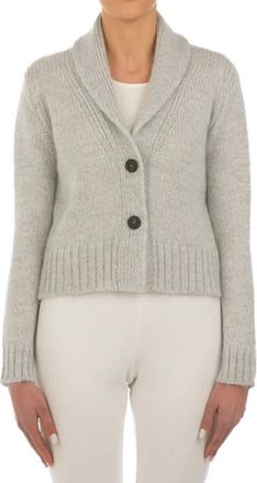 Le Tricot Perugia Cardigan Corto Sweater In Silver