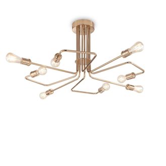 Netlighting Triumph 8 Light Multi Arm Ceiling Light Antique Brass in Yellow