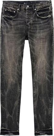 Purple acid-wash low-rise skinny jeans - men - Cotton/Lycra - 30 - Black