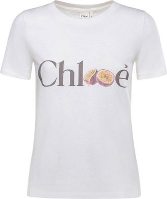 Chlo&eacute; Cotton Jersey T-Shirt With Logo