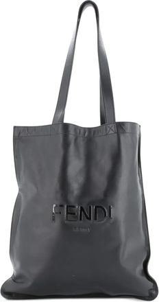 Fendi Pack Flat Shopper Leather Tall tote bag - Zwart