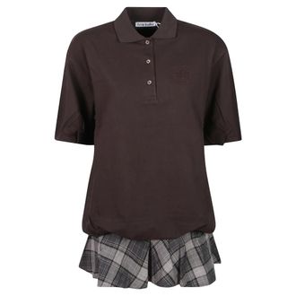 Acne Studios Kleedjes, Dames, Bruin, S, Katoen, T-shirtjurk met laagjes