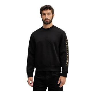 A|X Armani Exchange Crew Neck Sweatshirt - Heren - Sweatshirts & Hoodies - Zwart - Maat: 2XL Katoen