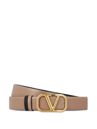 Valentino Garavani VLogo buckle leather belt - women - Calf Leather - 100 - Black