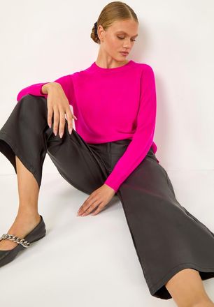 Roman Coated Wide Leg Cropped Trouser