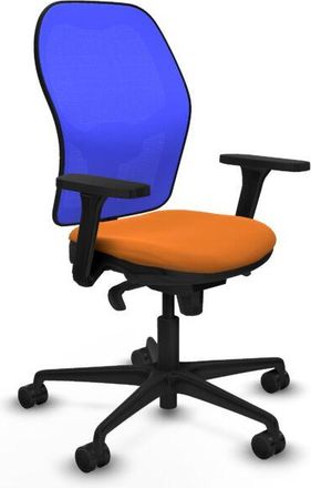 Piqueras y Crespo Piqueras Y Crespo - Jorquera Sincro Malla Azul Similpiel Naranja Brazos 3d Base Nailon Ruedas 65mm Nailon