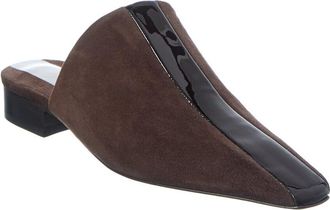 Ferragamo Suede & Patent Mule