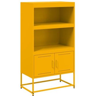 vidaXL Aparador De Acero Amarillo Mostaza 68,5x38,5x123,5 Cm Vidaxl