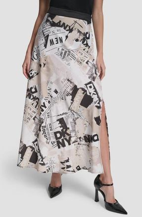 DKNY Newspaper Print Maxi Skirt in Dkny Headliner at Nordstrom, Size X-Small