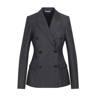 Balenciaga Dubbelrijige Maatkostuum Jas - Dames - Jassen - Grijs - Maat: XS Katoen