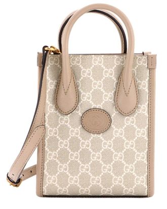 Gucci Interlocking G Patch Tote Gg Coated Mini (Authentic Pre-Loved)