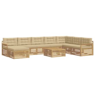 vidaXL Conjunto De Sof&aacute;s De Exterior 9 Uds. Y Beige Vidaxl