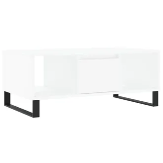 vidaXL Vidaxl - Mesa De Centro Madera Contrachapada Blanco 90x50x36,5 Cm