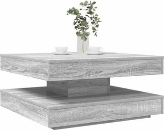 vidaXL Coffee Table 360-Degree Rotatable Grey Sonoma 70x70x34.5 cm vidaXL