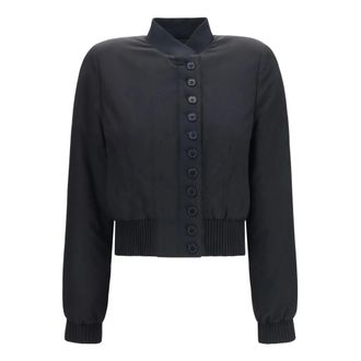 Alexander McQueen Chaqueta Bomber de Seda - Jackets - Mujer - Negro - M