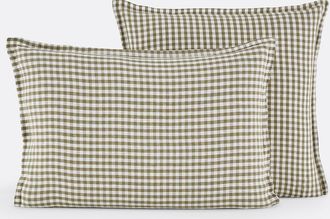 La Redoute Interieurs Kussensloop in gewassen linnen, Ac&eacute;lie Kaki