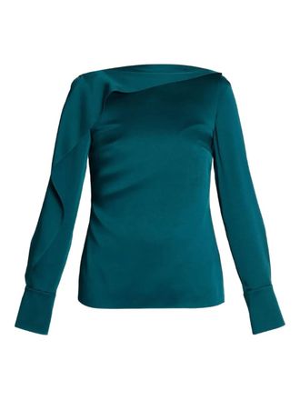 Erdem Gedrapeerde top met ruches - Groen