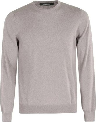 Tagliatore Maglia a girocollo in lana - Heren - Ronde hals truien - Beige - 2XL - Wol - Truien & Vesten