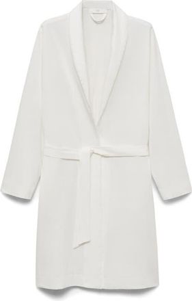 Mango Embroidered Cotton Gown in White at Nordstrom, Size Medium