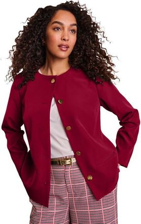 Jessica London Bi Stretch Lady Jacket in Rich Burgundy at Nordstrom, Size 16