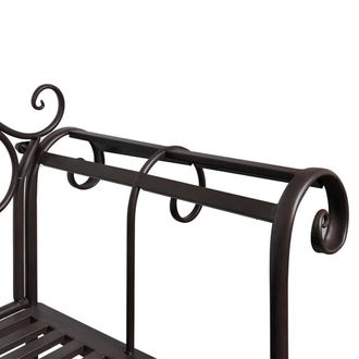 Berkfield Home Elegant Garden Bench 132 cm Steel Antique Brown