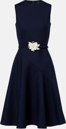 Oscar De La Renta Abito midi in misto lana con cintura