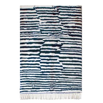 AFK Living Alfombra bereber a rayas de pura lana 80 x 240 cm