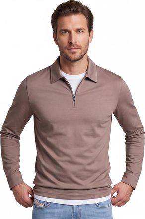 DeSoto Poloshirt Desoto beige katoen rits