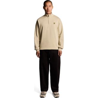 Lyle & Scott Loopback Quarter Zip Sweat in Grey Taupe at Nordstrom, Size Xx-Large