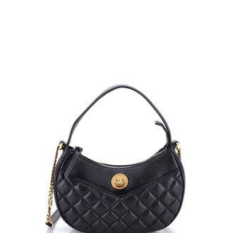 Versace Medusa Half Moon Bag Quilted Leather