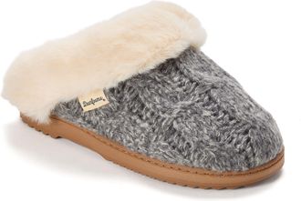 Dearfoams Womens Nicki Knit Scuff Cable Knit Slippers