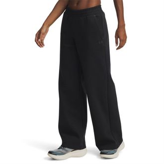 Under Armour Womens Closed Hem Fleece Joggers in Black - Size 12 UK
