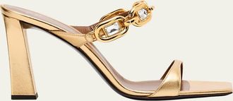 Giuseppe Zanotti 90mm Jewel Metallic Leather Sandals