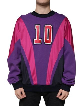 Dolce & Gabbana Multicolor Crew Neck Men Sweatshirt Sweater Cotton Polyester Clothing