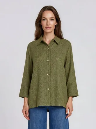 Masai Button-Down Shacket in Olivine at Nordstrom, Size Xx-Large